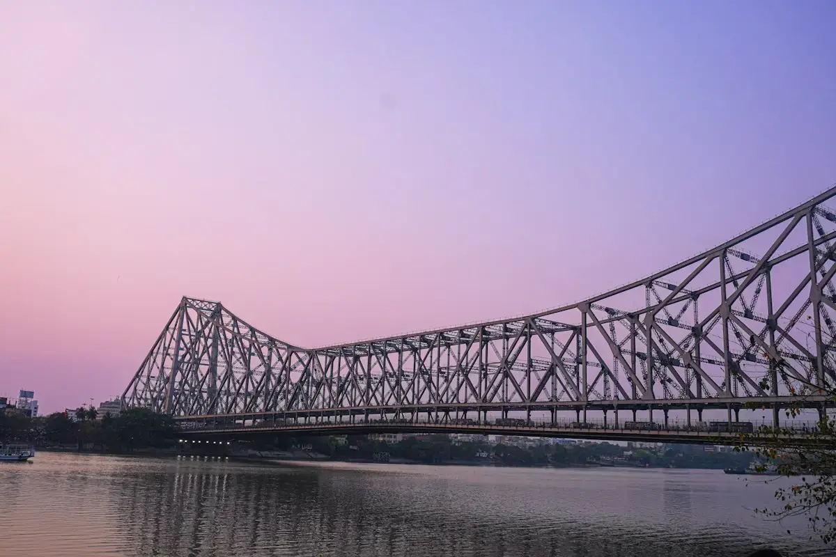 Howrah Bridge over the Hooghly at dusk