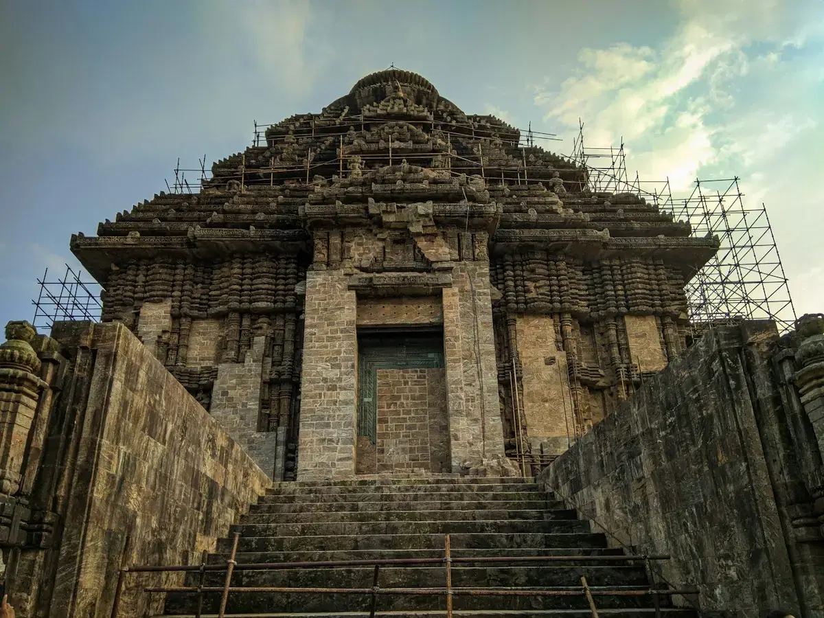 The Konark Sun Temple, on the road from Bhubaneswar to Puri